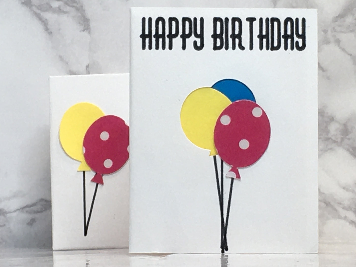 Mini Birthday Card with balloons blank inside