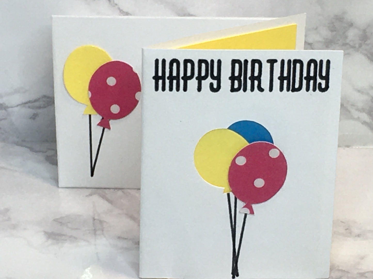 Mini Birthday Card with balloons blank inside