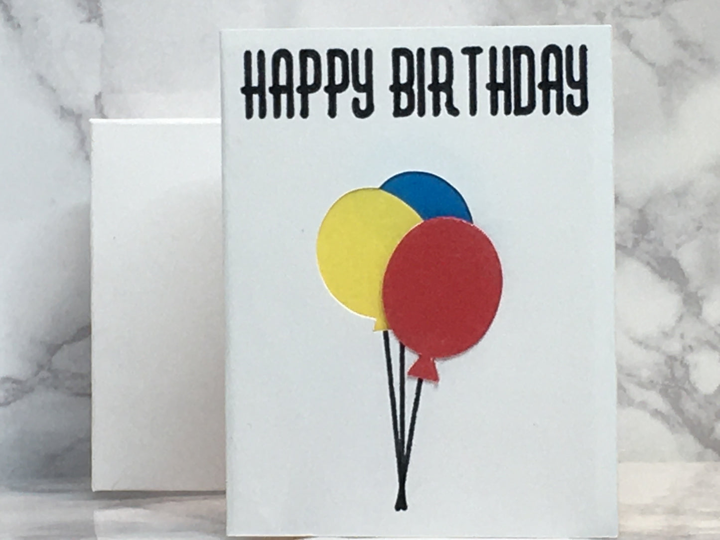 Mini Birthday Card with balloons blank inside