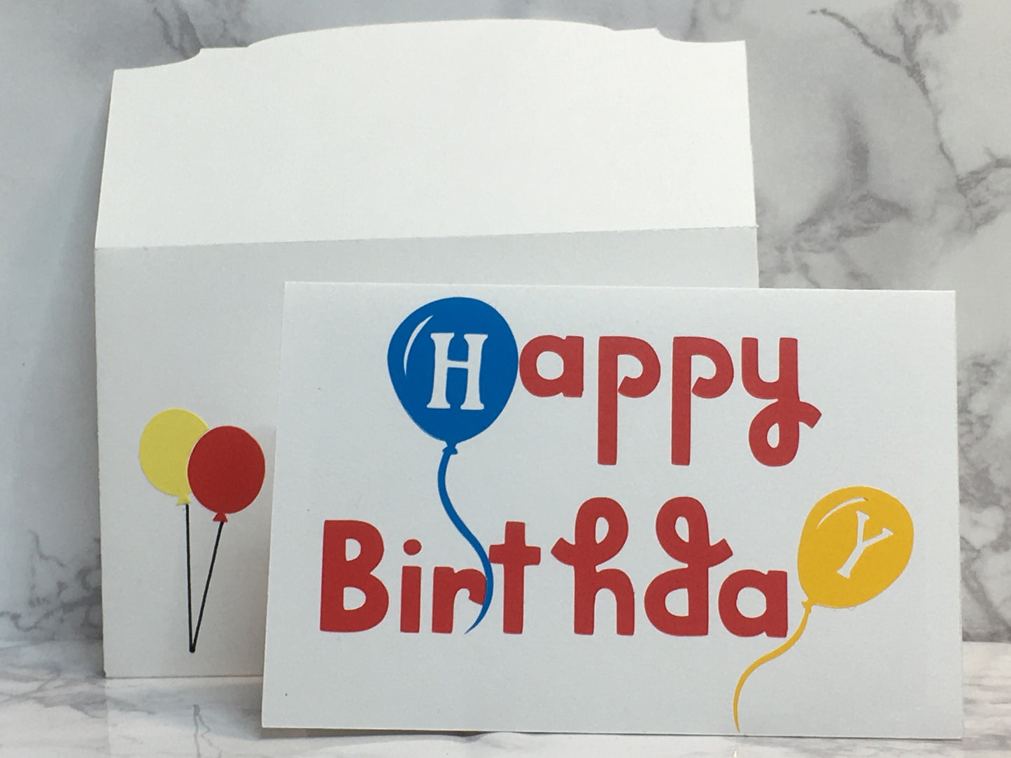 Happy Birthday Gift Card Holder with balloons