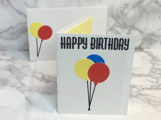 Mini Birthday Card with balloons