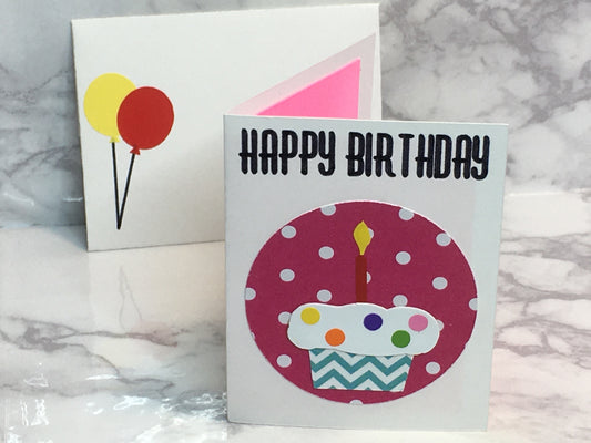 Mini Birthday Card with cupcake