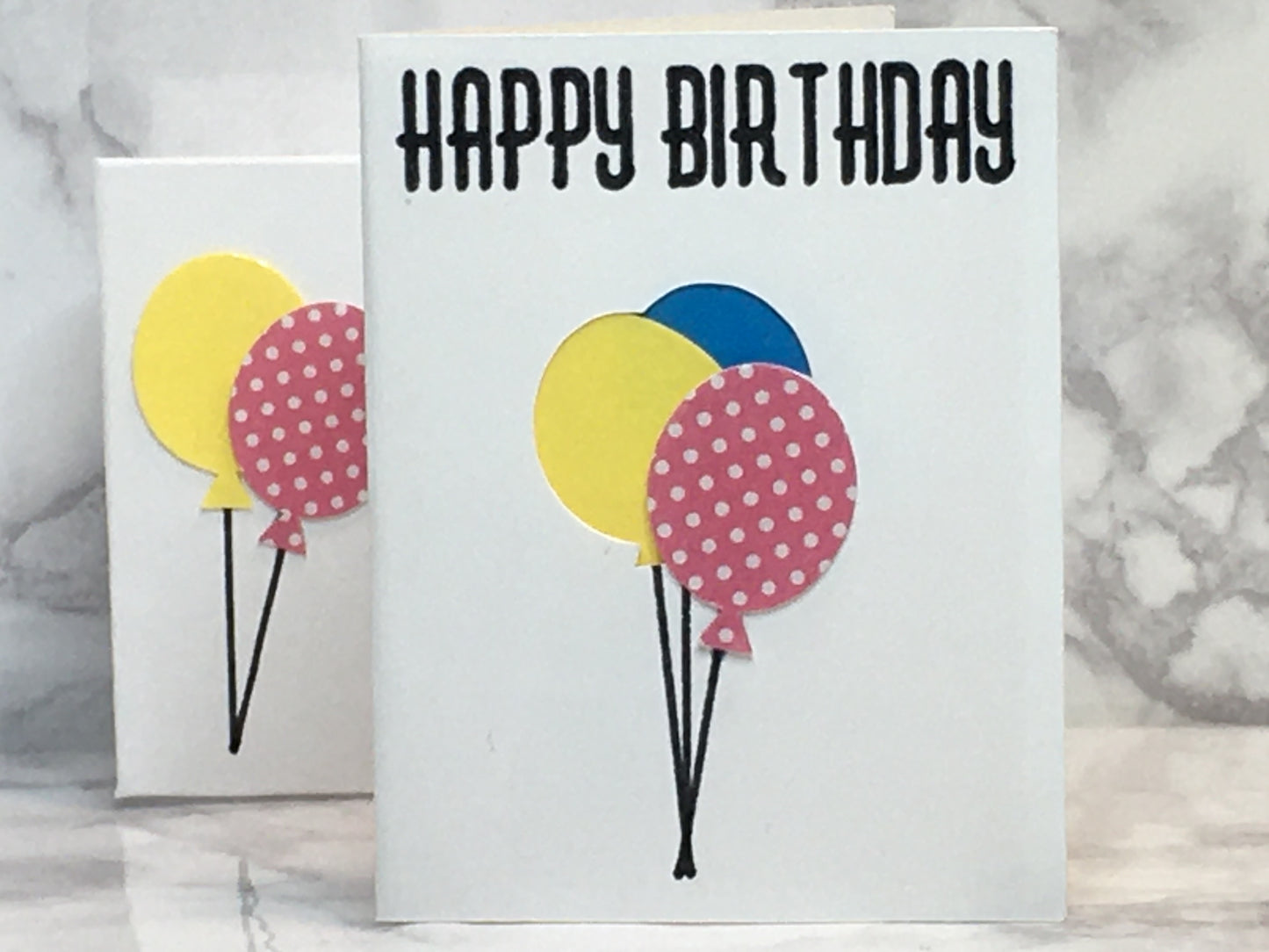 Mini Birthday Card with balloons blank inside