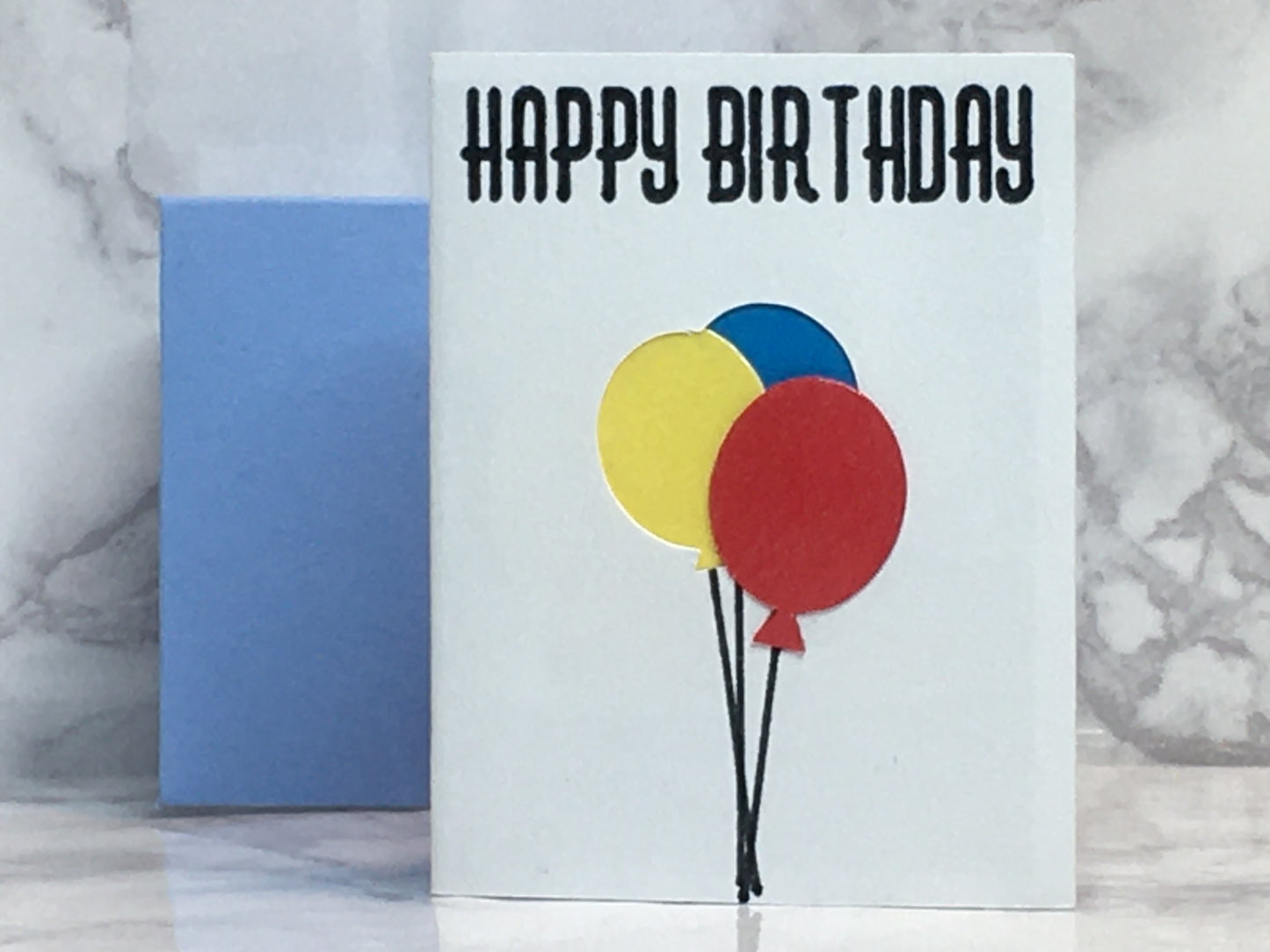 Mini Birthday Card with balloons blank inside