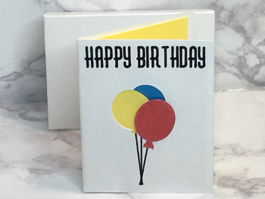 Mini Birthday Card with balloons blank inside