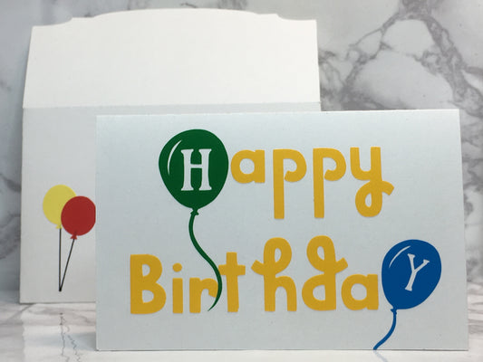 Happy Birthday Gift Card Holder with balloons