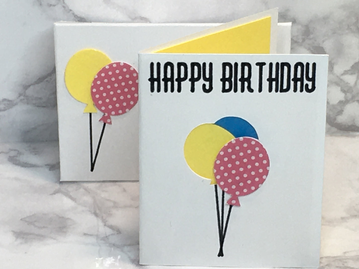 Mini Birthday Card with balloons blank inside