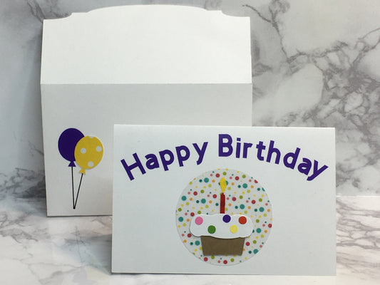 Happy Birthday Gift Card Holder with cupcake