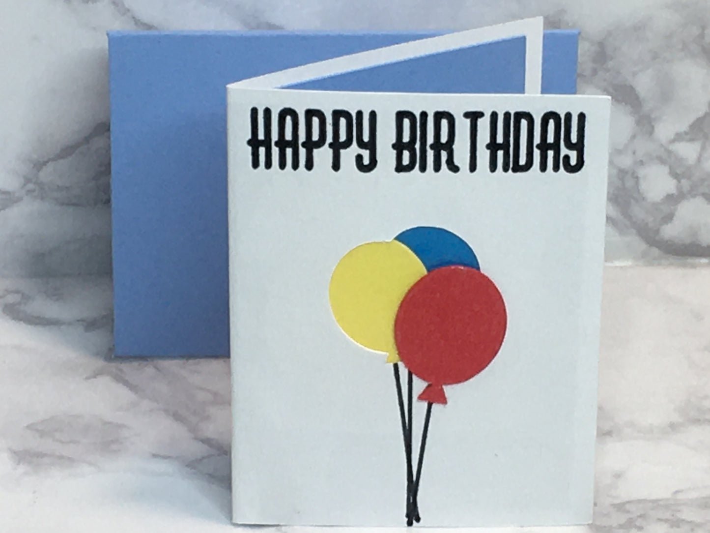 Mini Birthday Card with balloons blank inside