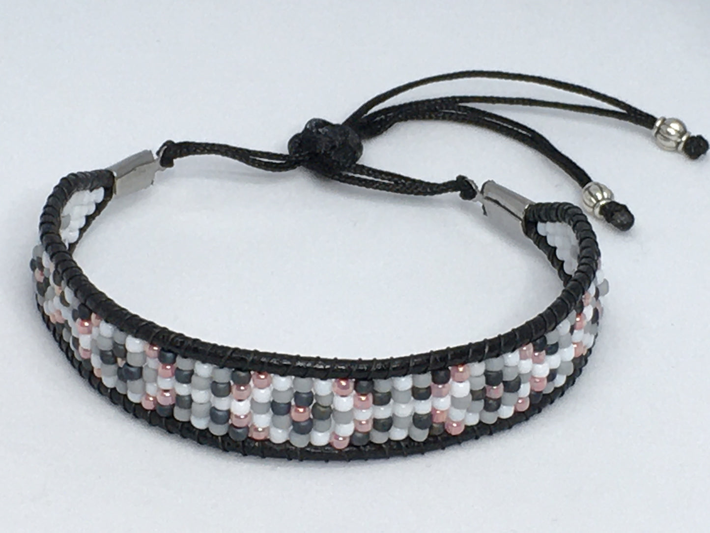 6.25" Bead and Leather Women's Bracelet