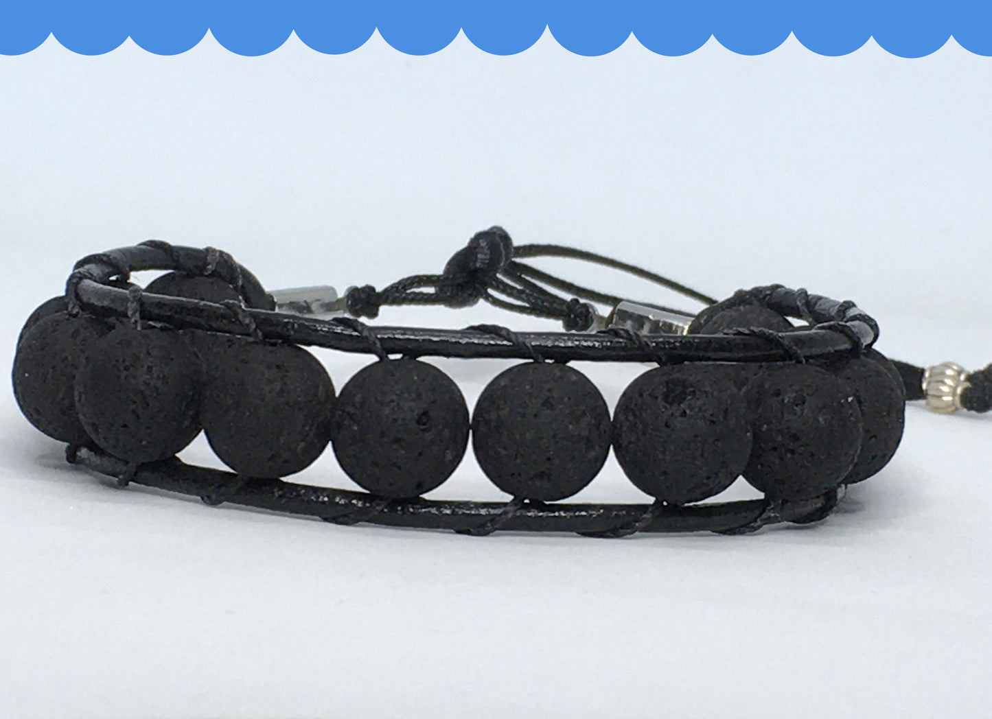 6.75" Black Lava Men's Bracelet