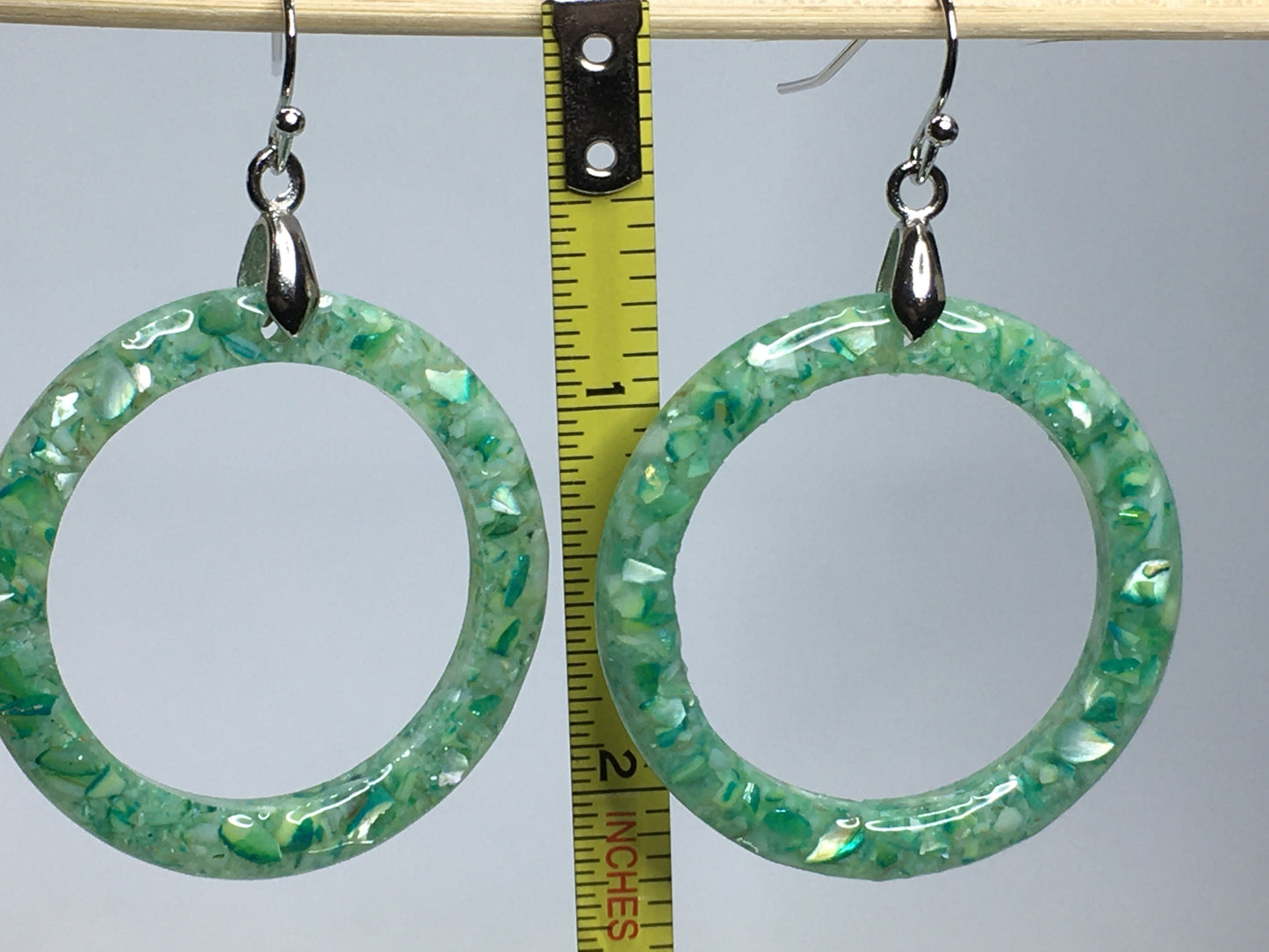 Mother of Pearl Crushed and Dyed Earrings.