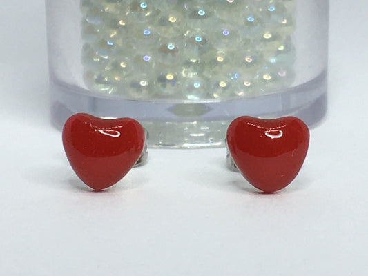Red Heart Earrings 1/4"