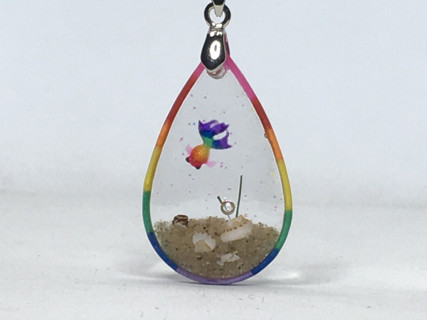 Rainbow Goldfish Necklace Pendant