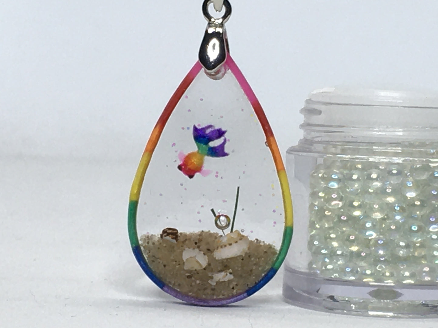 Rainbow Goldfish Necklace Pendant