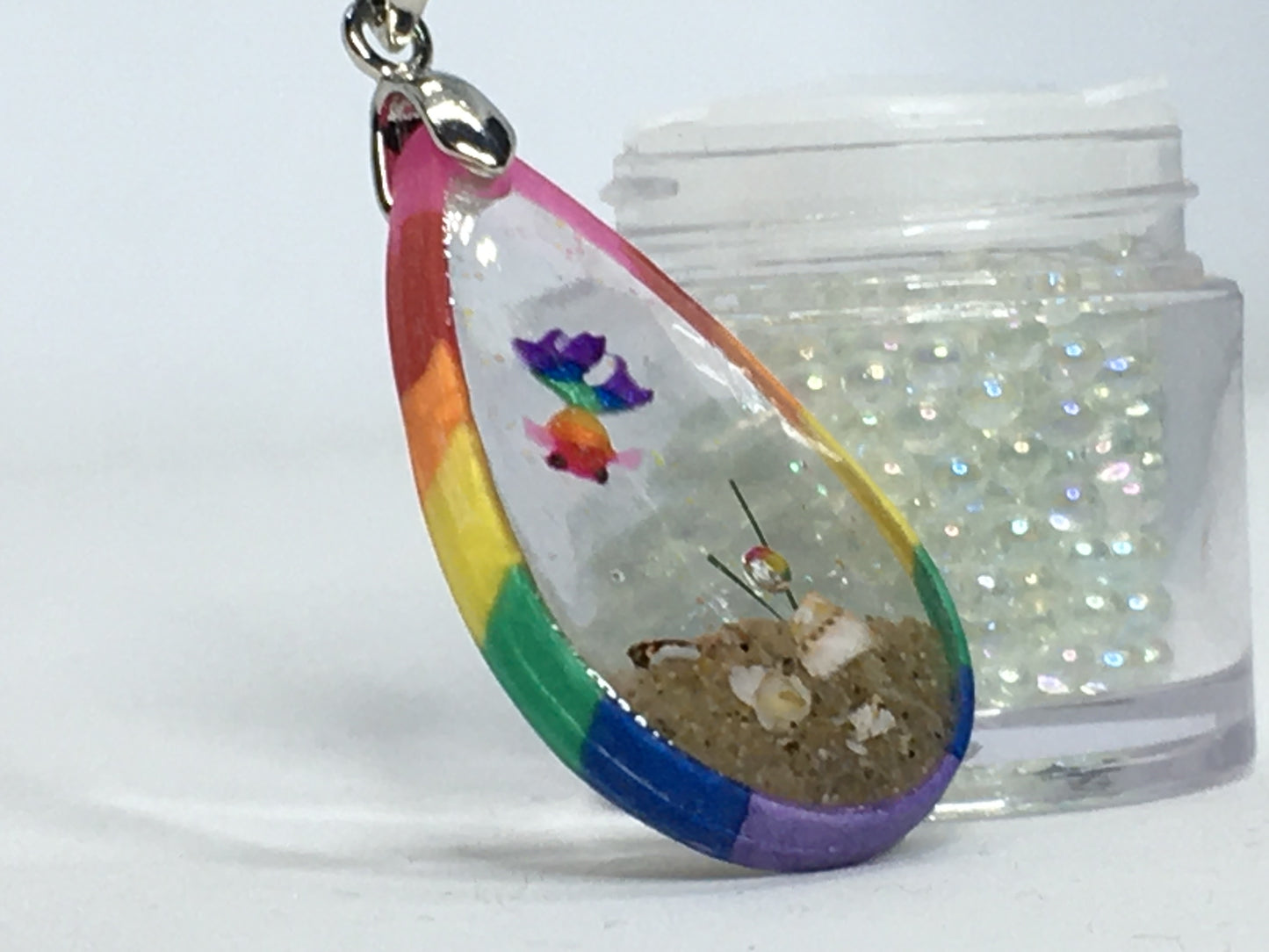 Rainbow Goldfish Necklace Pendant