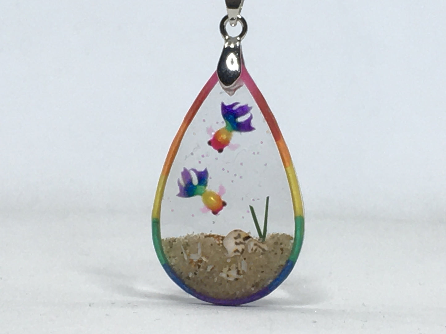 Rainbow Goldfish Necklace Pendant