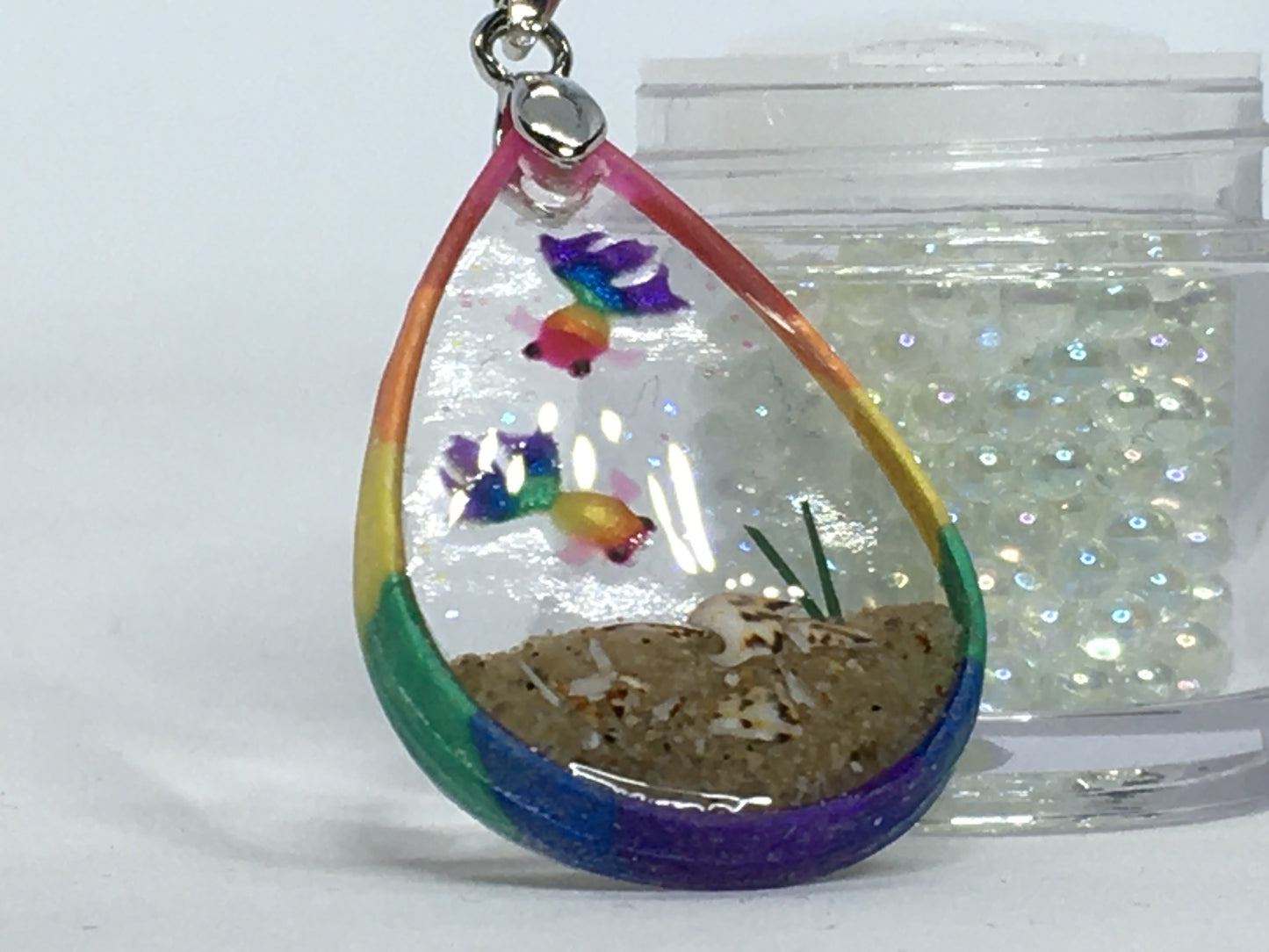 Rainbow Goldfish Necklace Pendant