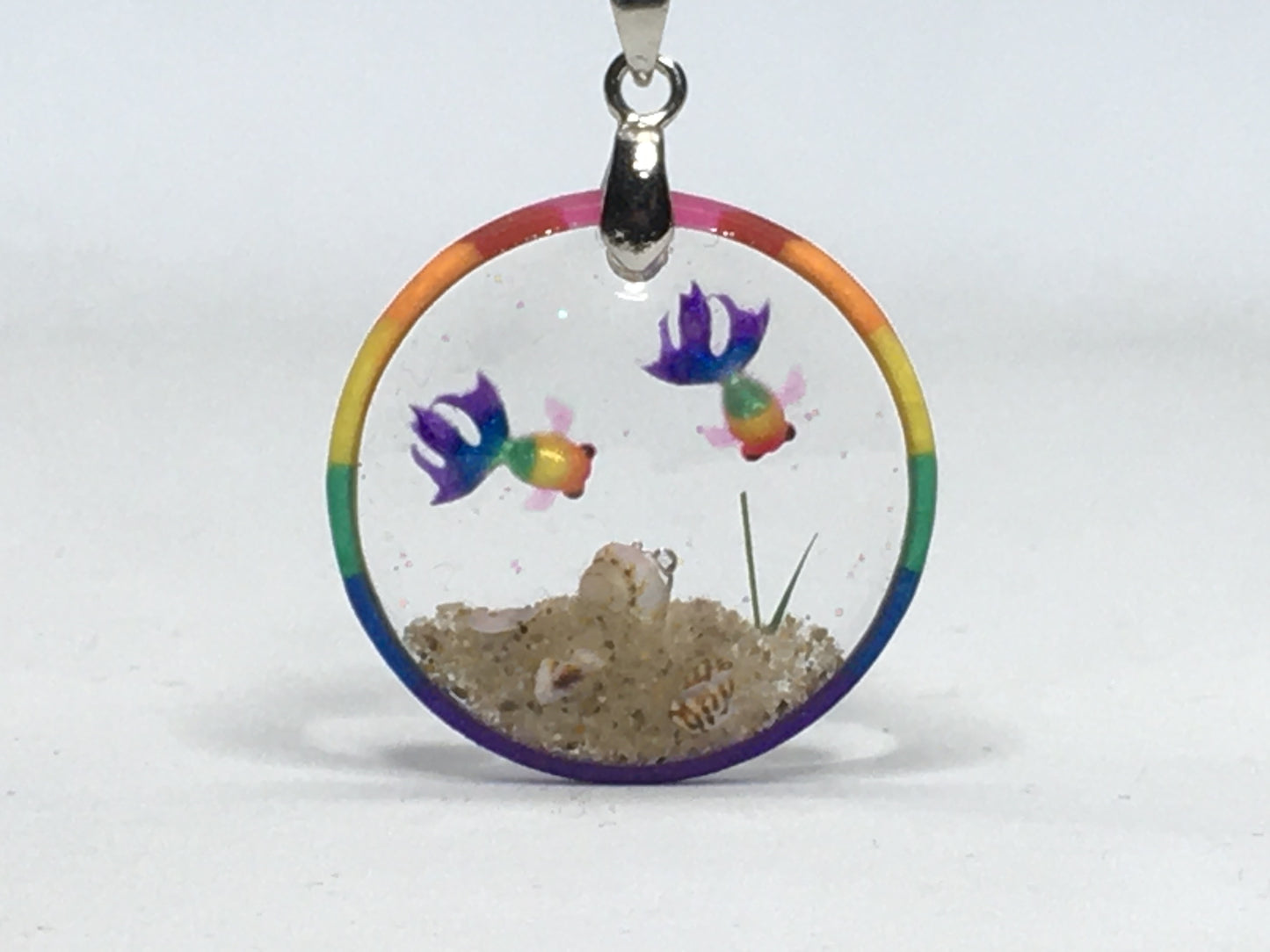 Rainbow Goldfish Necklace Pendant