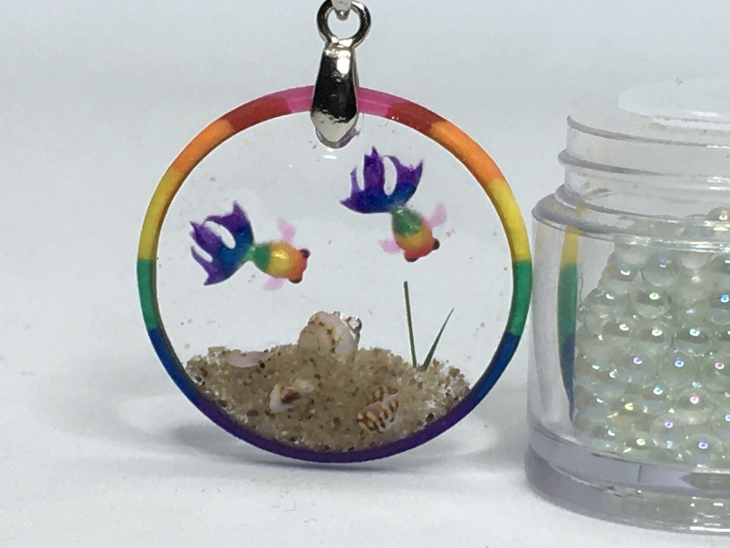 Rainbow Goldfish Necklace Pendant