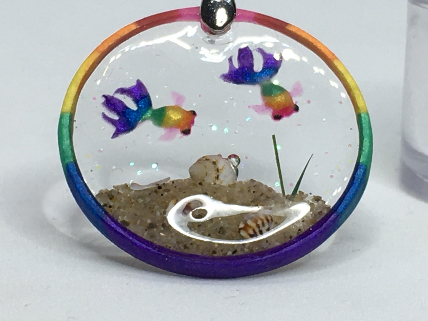 Rainbow Goldfish Necklace Pendant