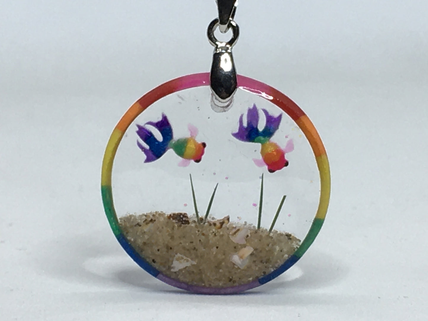 Rainbow Goldfish Necklace Pendant