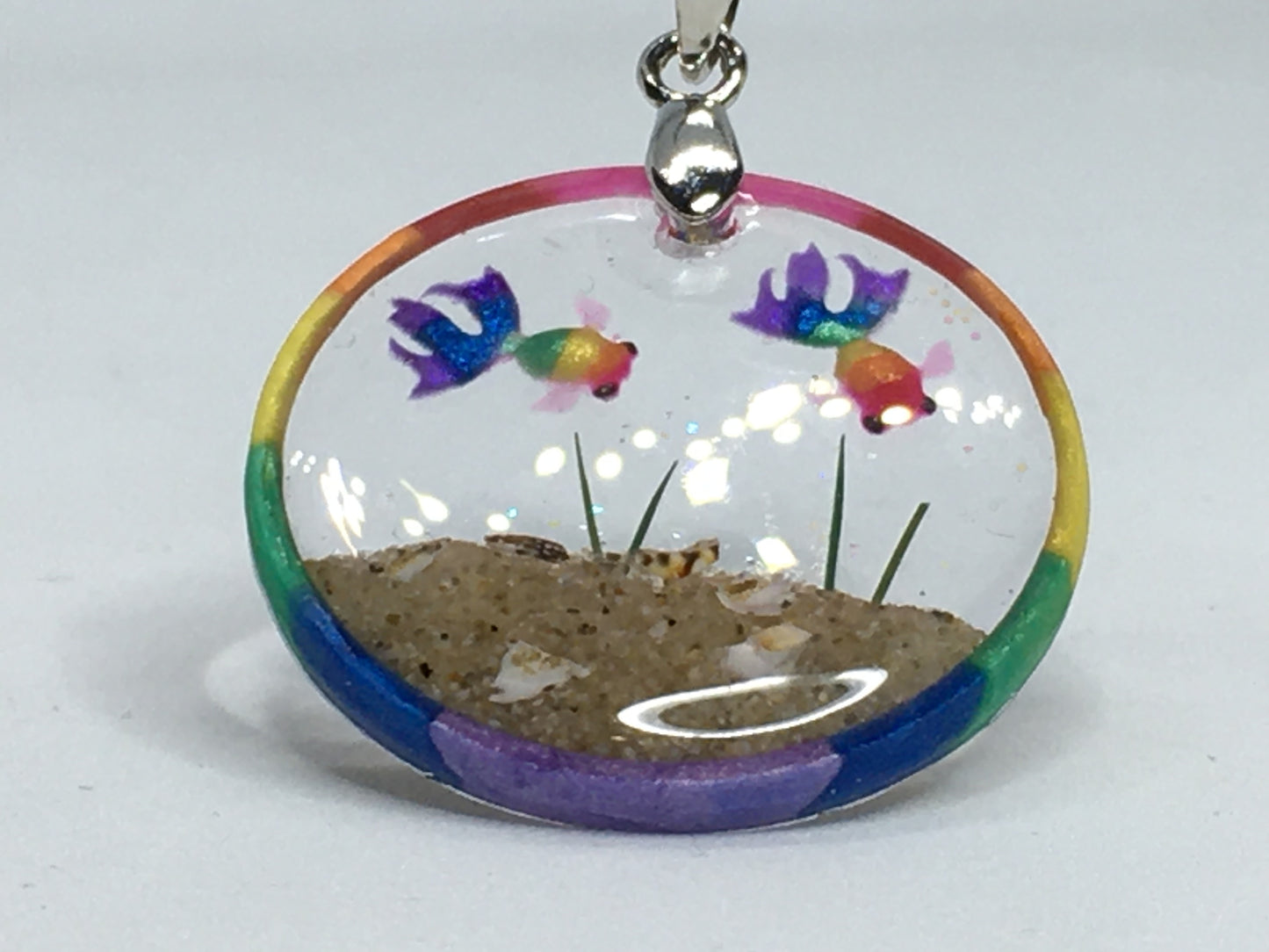 Rainbow Goldfish Necklace Pendant