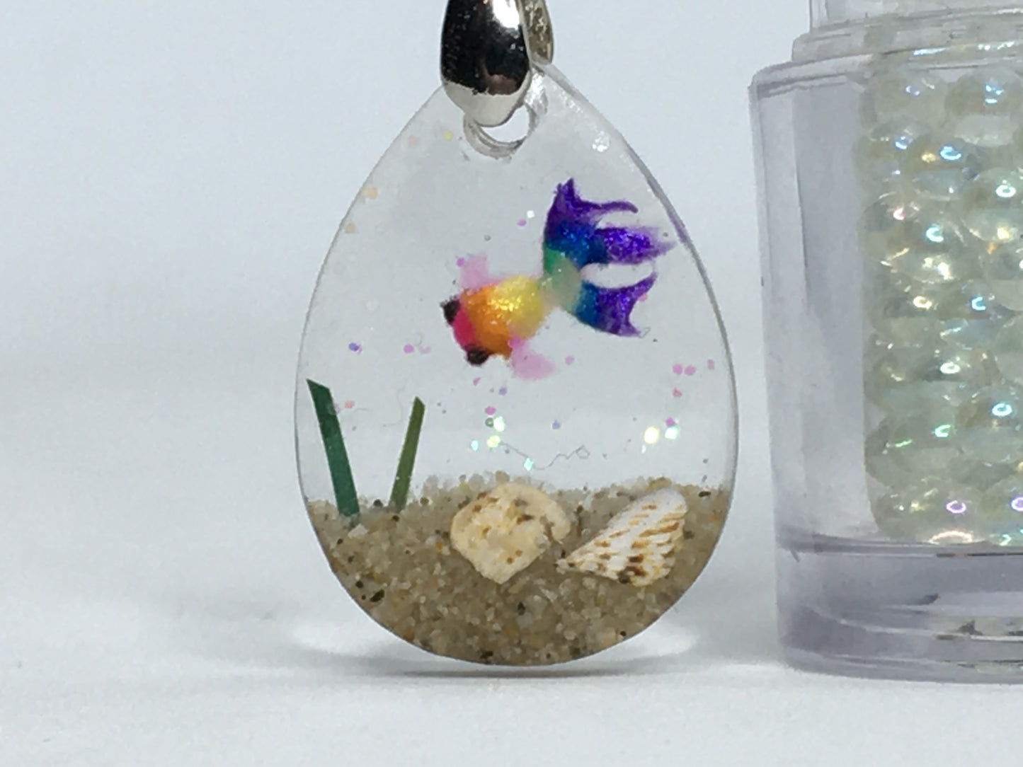 Rainbow Goldfish Necklace Pendant