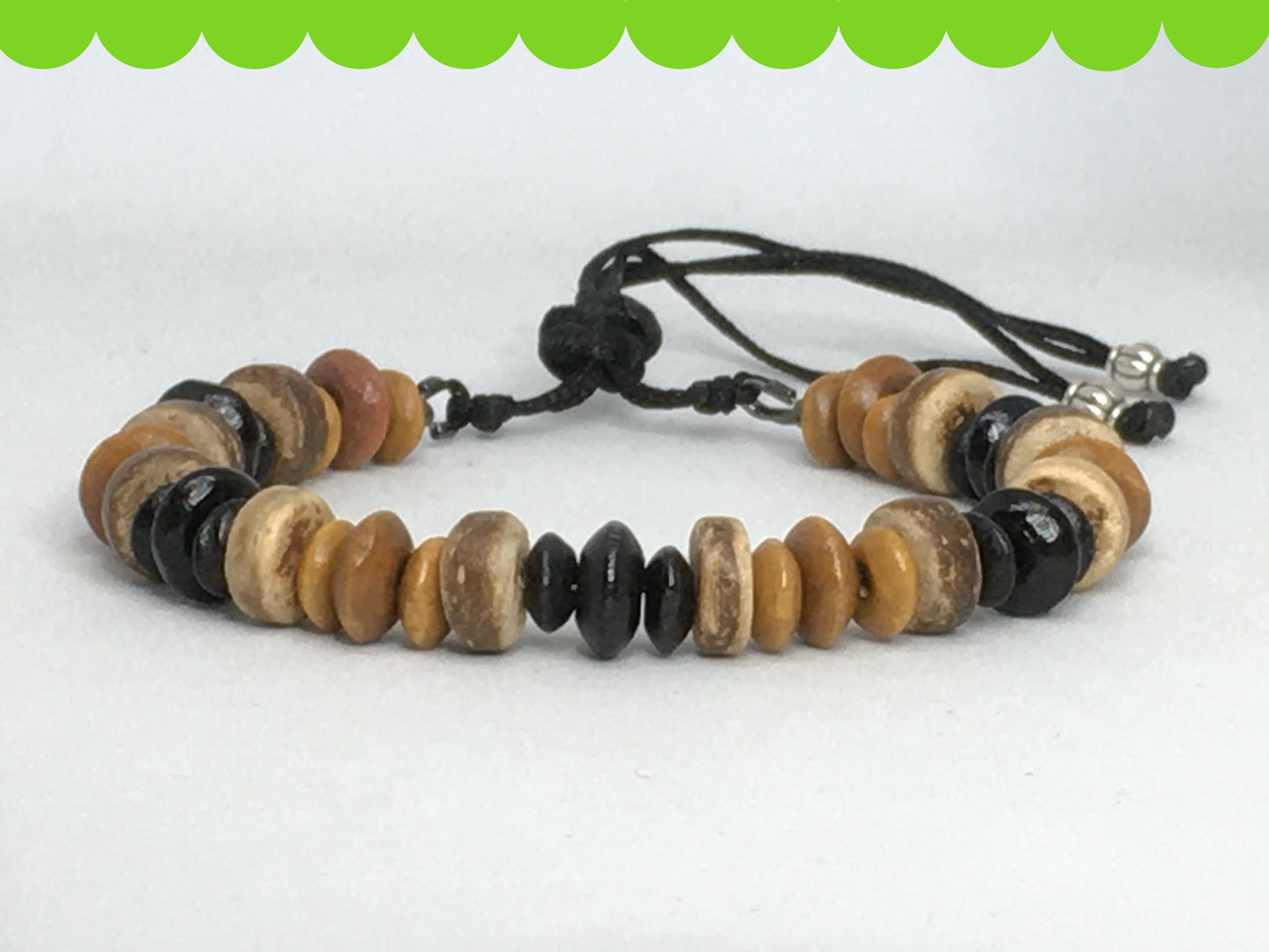 6.5" Wooden Bead Men's Bracelet