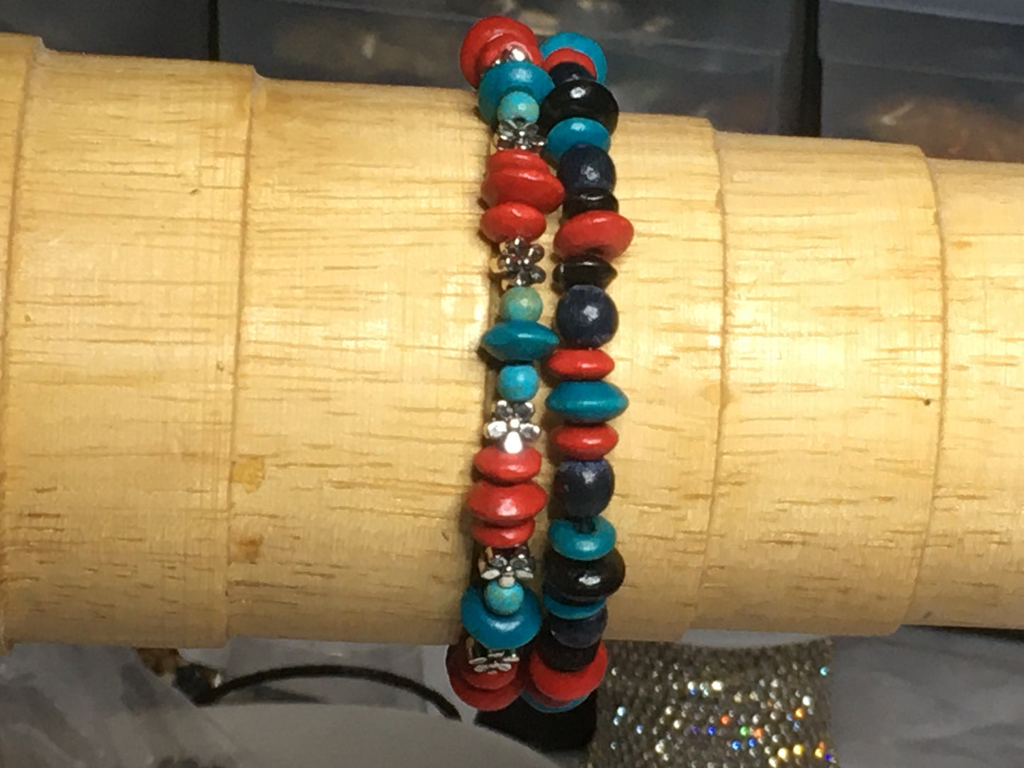 7" Wooden Bead Women's Bracelet