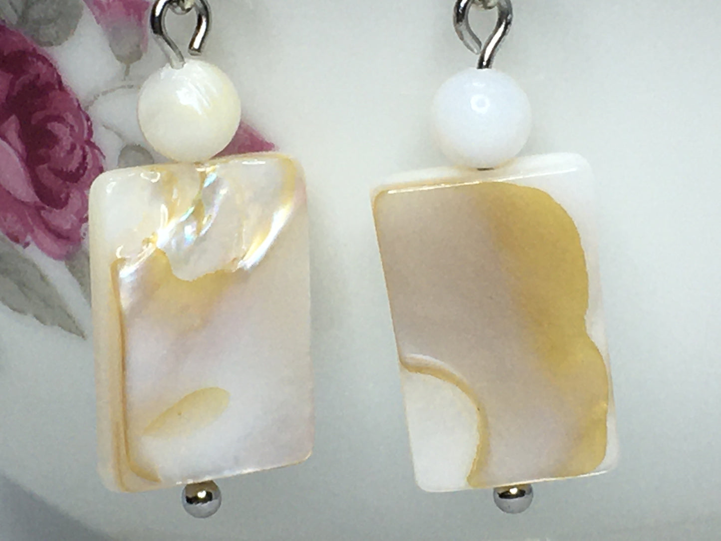 Mother of Pearl and Pearl Shell Earrings