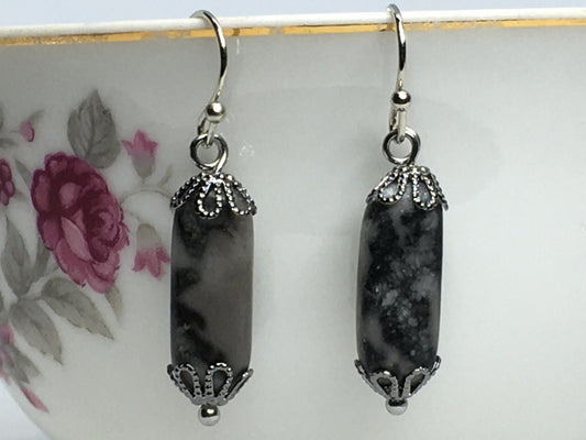 Black & Grey Marble Earrings