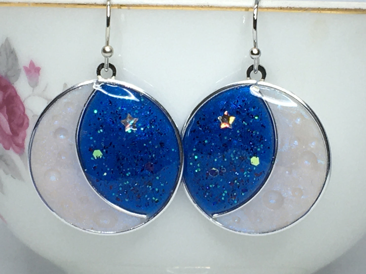 Crescent moon earrings.