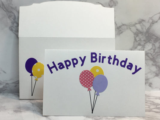 Happy Birthday Gift Card Holder with balloons