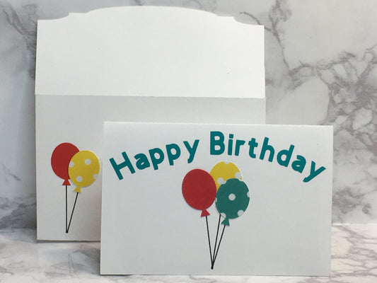 Happy Birthday Gift Card Holder with balloons