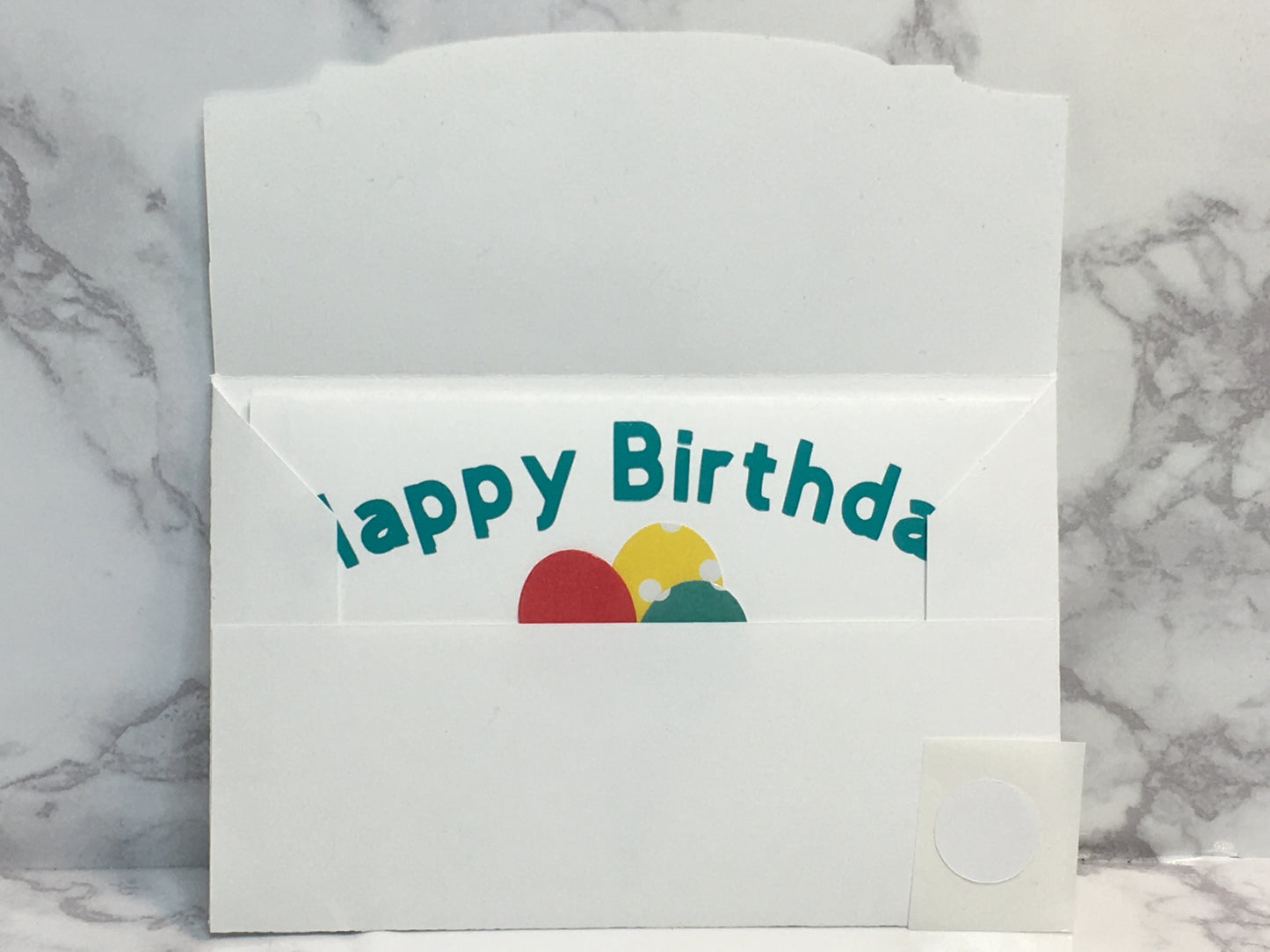 Happy Birthday Gift Card Holder with balloons