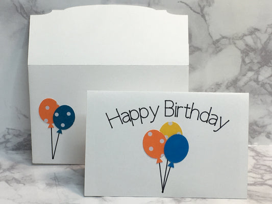 Happy Birthday Gift Card Holder with balloons