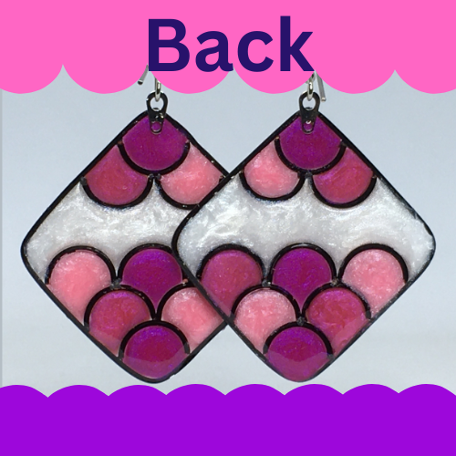 Pink and white earrings