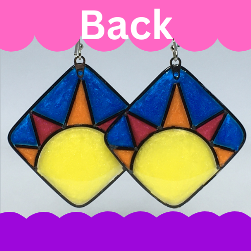 Yellow, blue, red and orange Sunrise/Sunset earrings