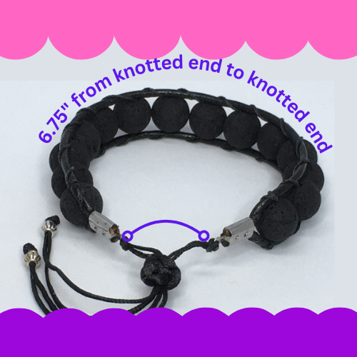 6.75" to 7.25" Black Lava Men's Bracelet