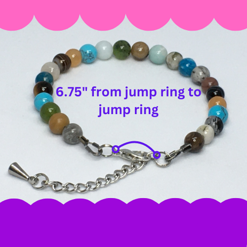 6.75" to 7.25" Gemstone Mix Women's Bracelet