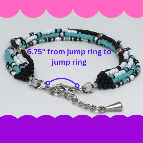 6.75" to 7.25" Glass Seed Bead Women's Bracelet