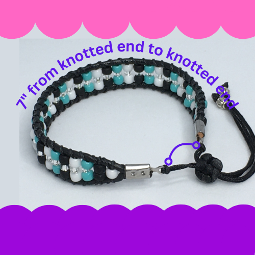 7" to 7.5" Bead and Leather Women's Bracelet