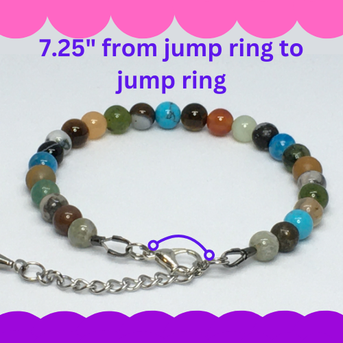 7.25" to 7.75" Gemstone Mix Women's Bracelet