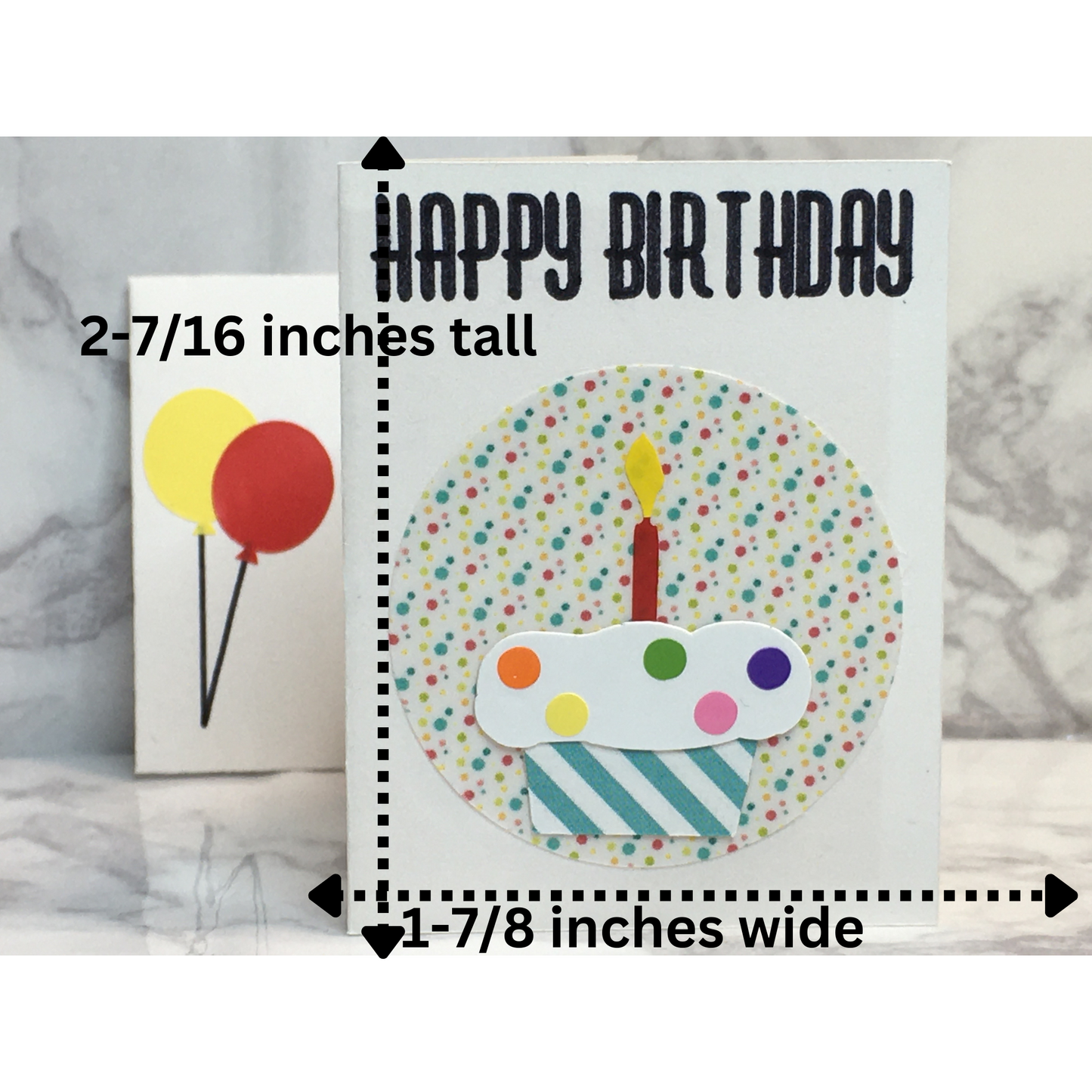 Mini Birthday Card with cupcake blank inside