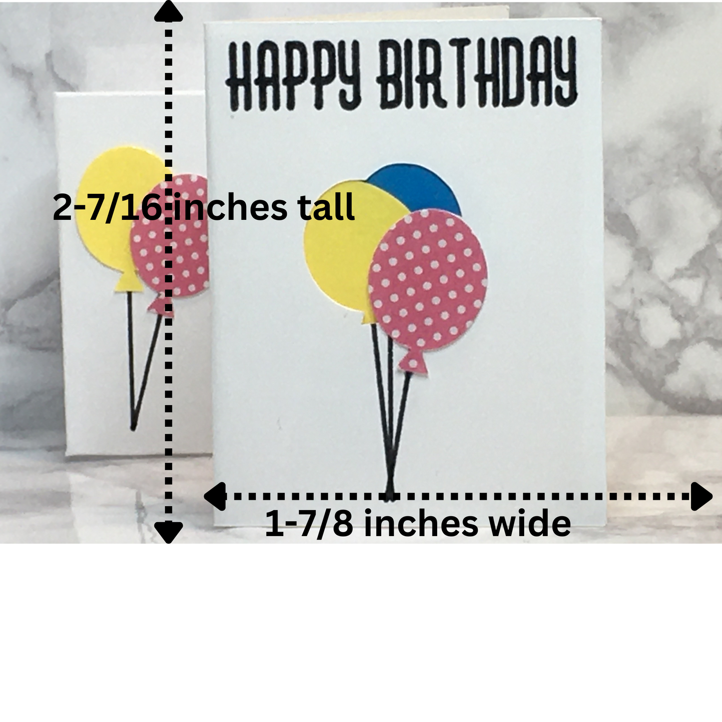 Mini Birthday Card with balloons blank inside