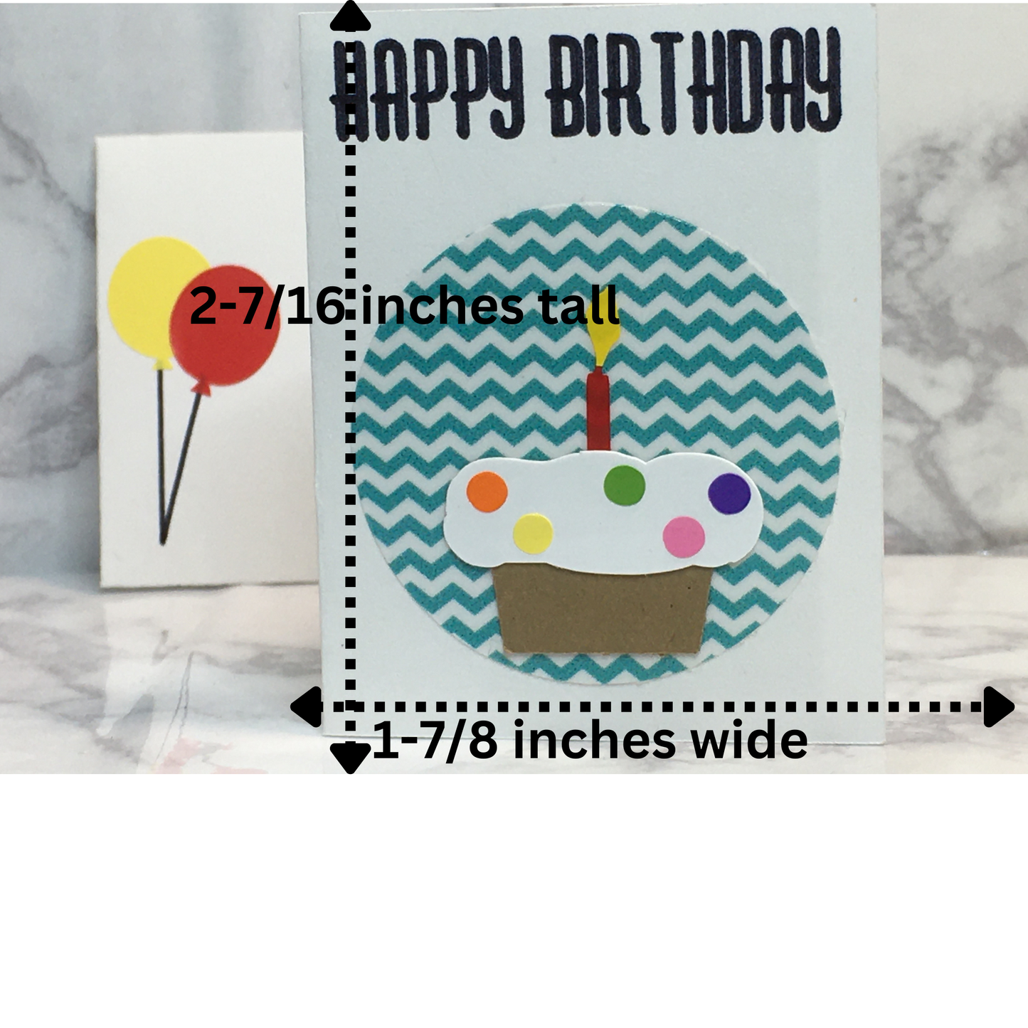 Mini Birthday Card with cupcake blank inside