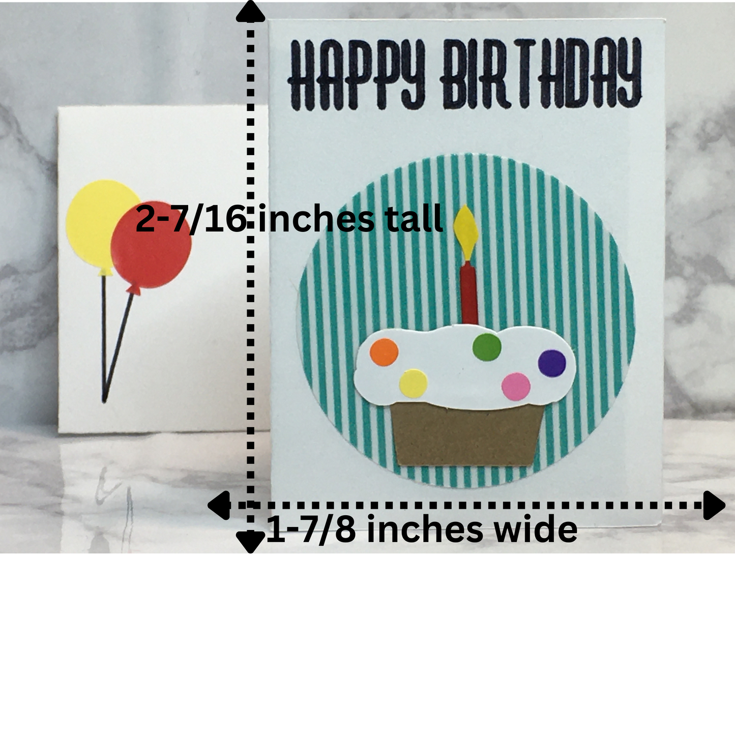 Mini Birthday Card with cupcake blank inside