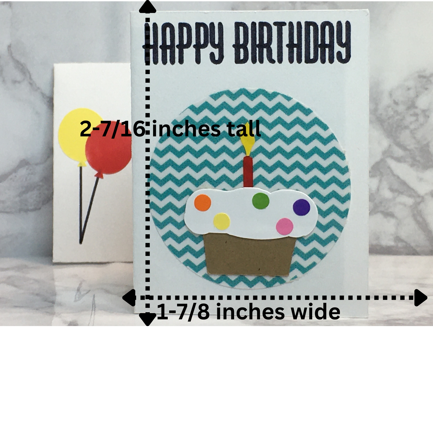 Mini Birthday Card with cupcake blank inside