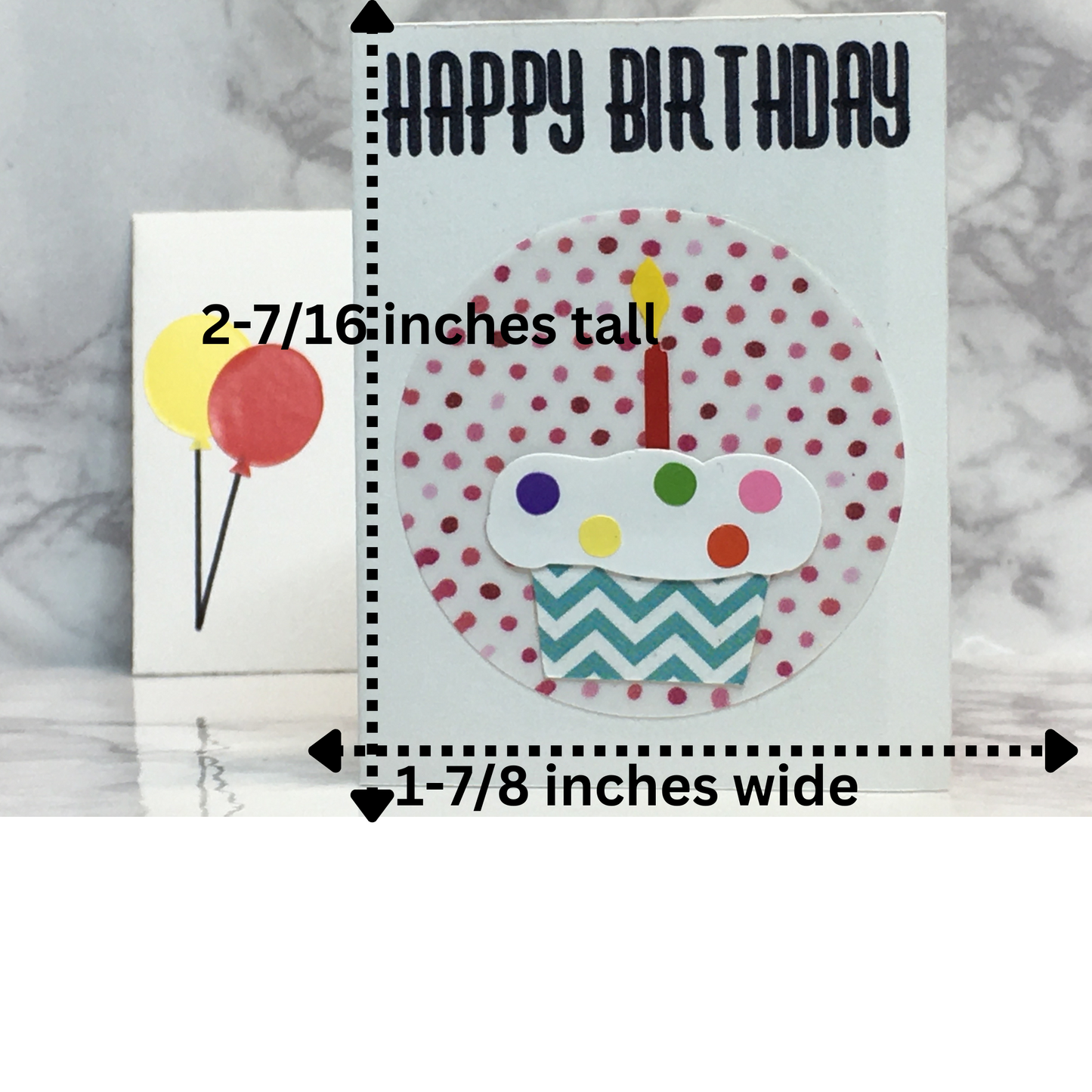 Mini Birthday Card with cupcake blank inside